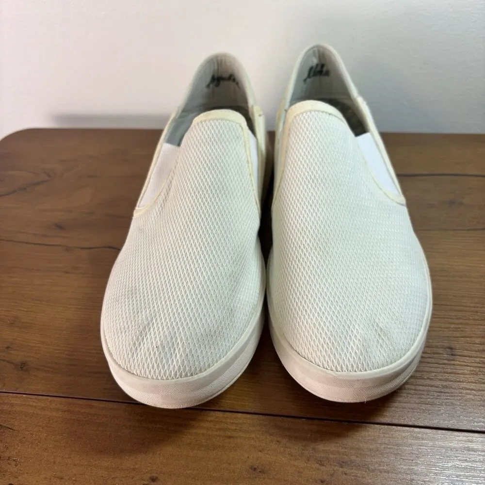 OluKai Ki'hele Women's Slip On Folding Heel Sneaker Shoe White Size 11